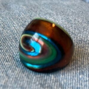 Chunky acrylic ring.